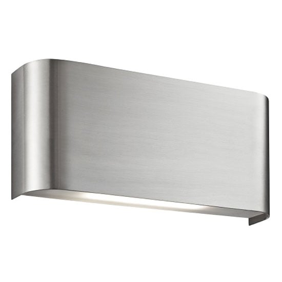 Photo of Led satin silver finish with polycarbonate lens wall light