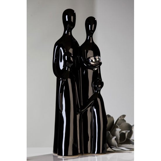 Read more about Familia sculpture in black and silver ceramic