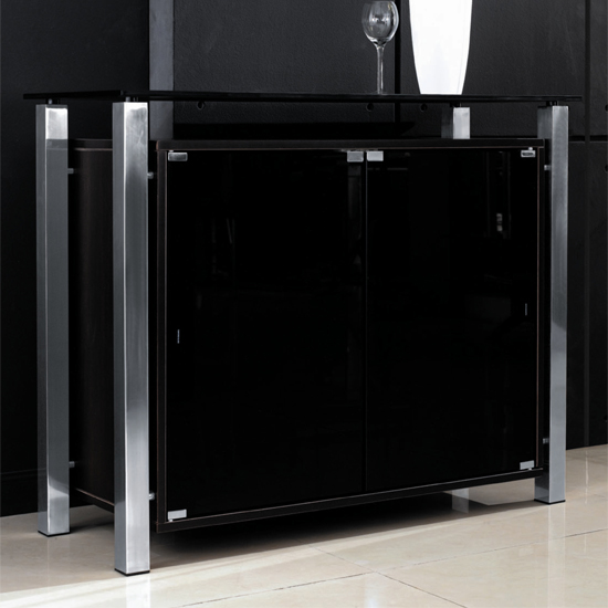 Mabella Black 2 Door Sideboard 15800 Furniture in Fashion Mabella Black 2 Door Sideboard 15800 Furniture in Fashion