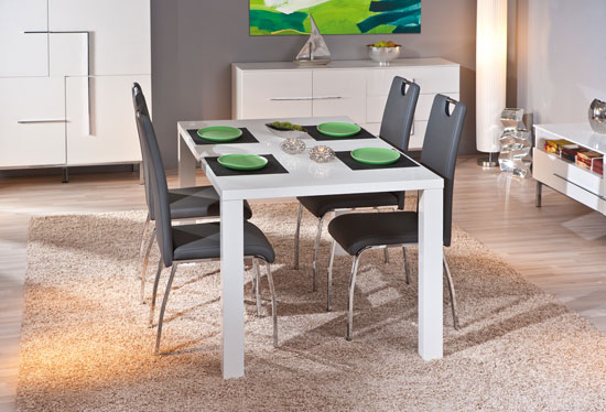 Rossetto Modern Extendable Dining Table In White High Gloss