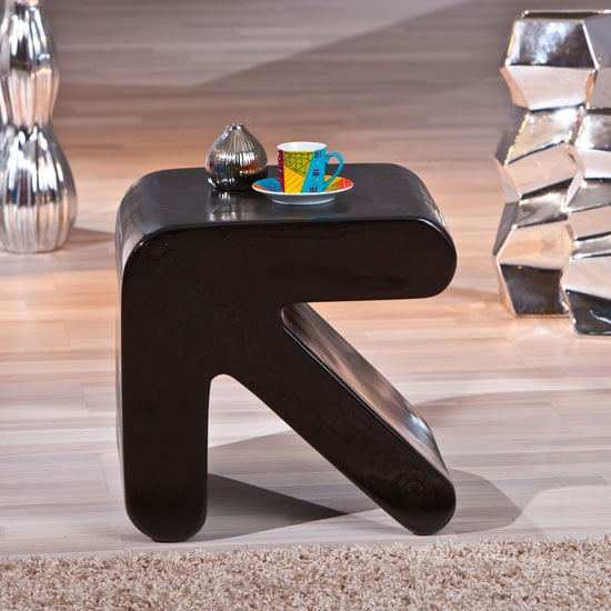 Finley Side Table In Black High Gloss Furniture in Fashion