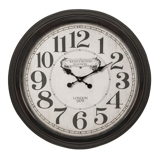 Denton Classic Wall Clock In Black With Glass