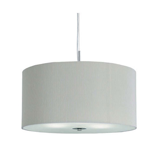 Read more about 3 light cream drum pendant with frosted glass diffuser