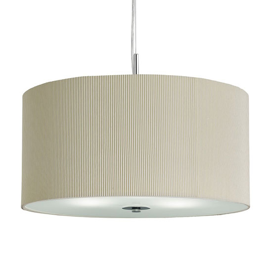 Read more about Large 3 light cream drum pendant with frosted glass diffuser