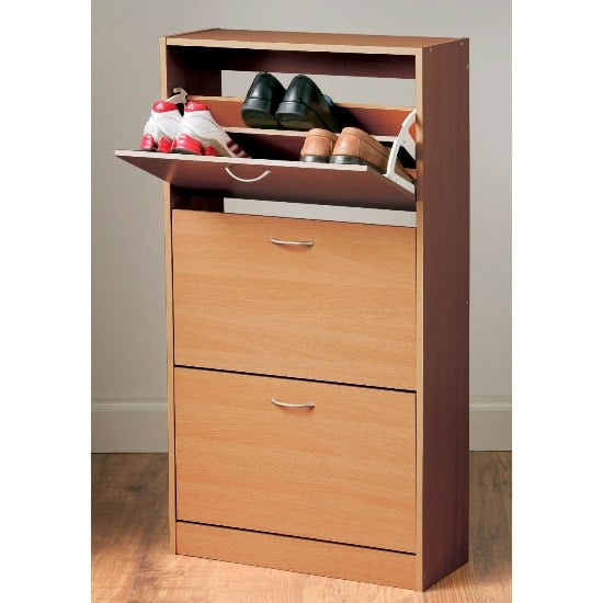 Envy Shoe Cabinet In Oak With 3 Drawer 5516 Furniture in