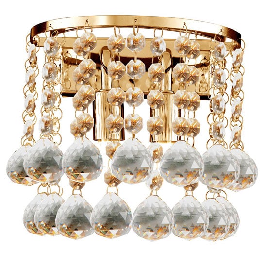 Photo of Hanna gold finish double wall light with clear crystal ball