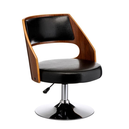 Read more about Bordo bar chair in black padded seat with chrome base