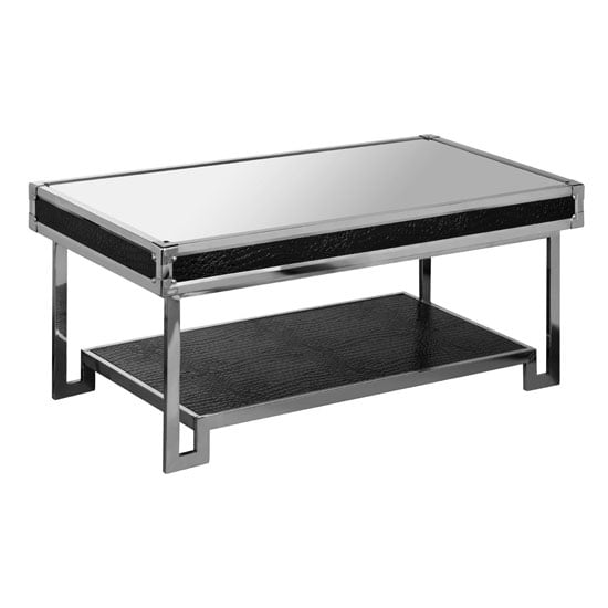 View Medio mirror effect top coffee table with steel frame