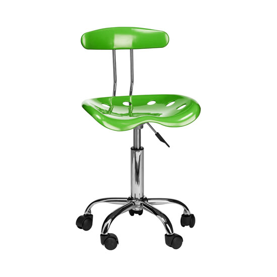 Product photograph of Hanoi Office Chair In Green Abs With Chrome Base And 5 Wheels from Furniture in Fashion