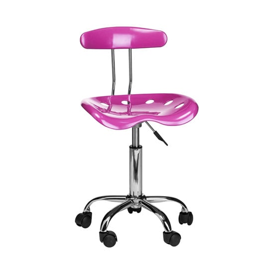 Product photograph of Hanoi Office Chair In Pink Abs With Chrome Base And 5 Wheels from Furniture in Fashion