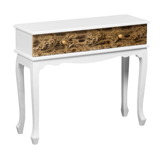 Bali Console Table In Wood With 2 Drawers