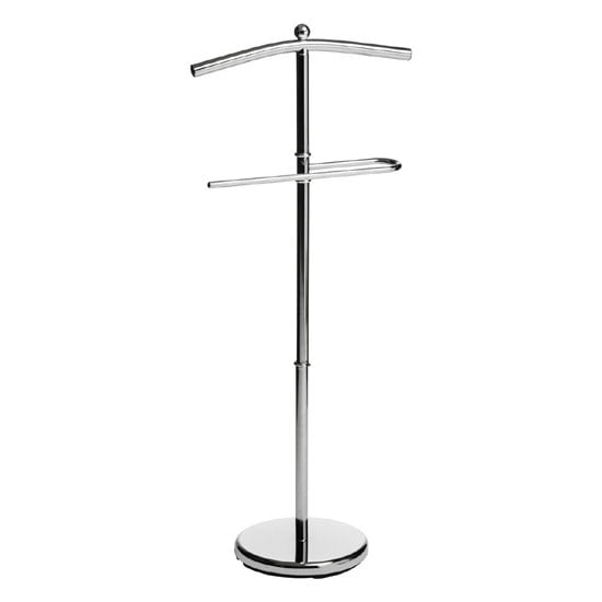 Photo of Kevin valet stand in chrome with round base