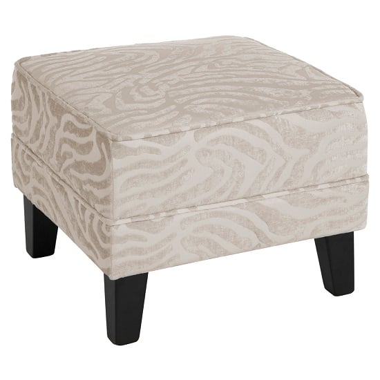 Product photograph of Wembley Foot Stool In Natural Fabric With Wooden Legs from Furniture in Fashion