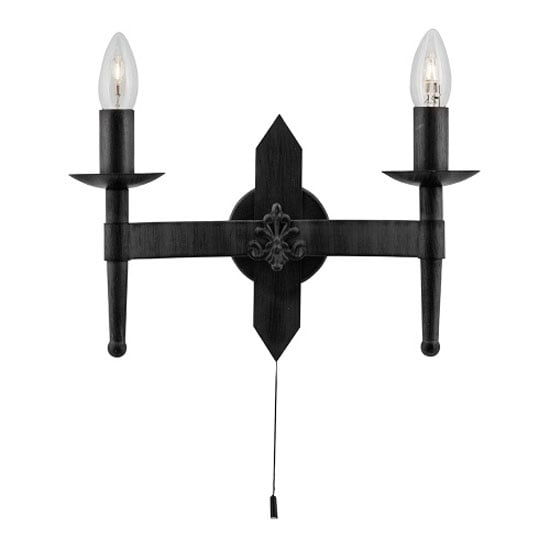 Read more about Cartwheel double light matt black wall lamp