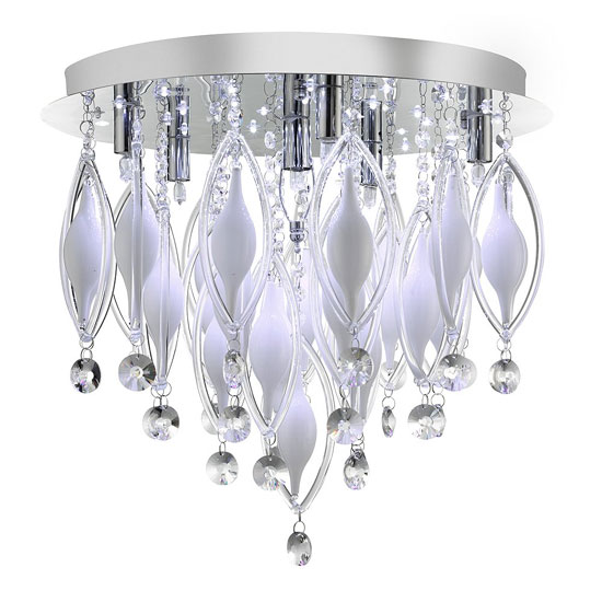 Photo of Spindle 6 led chrome semi flush ceiling light with remote