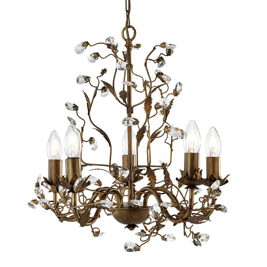 Product photograph of Almandite Chandelier Ceiling Light With Crystal Droplets from Furniture in Fashion