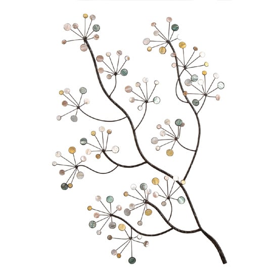 Product photograph of Metal Branch Jeweled Flowers Wall Art from Furniture in Fashion