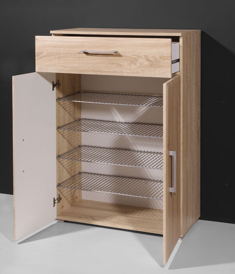 Prisma Shoe Cabinet In Sonoma Oak With 2 Door And 1 Drawer