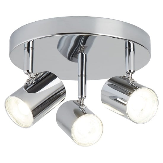 Read more about Rollo three light chrome spotlight plate with cylinder head