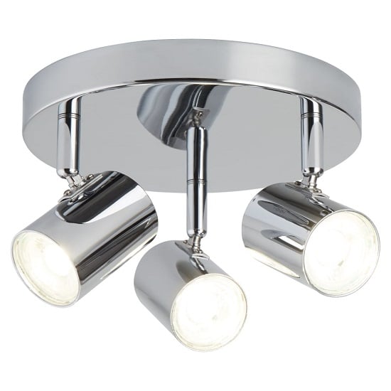 Photo of Rollo three light chrome spotlight plate with cylinder head