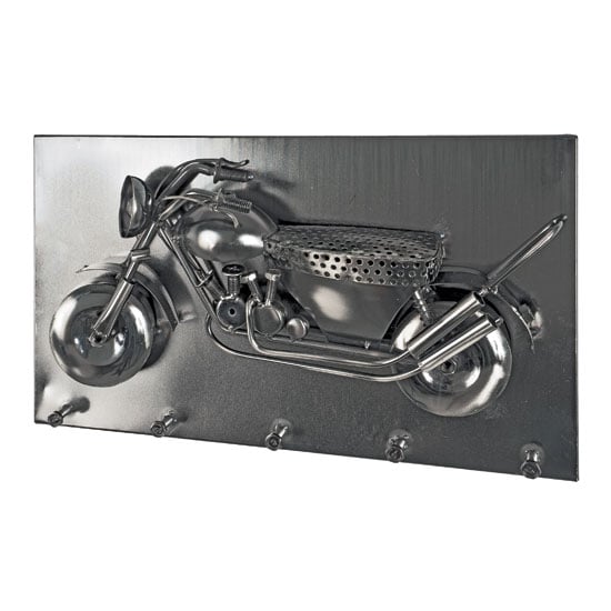 Product photograph of Marley Wall Mounted Coat Rack In Black Nickel With 5 Hooks from Furniture in Fashion