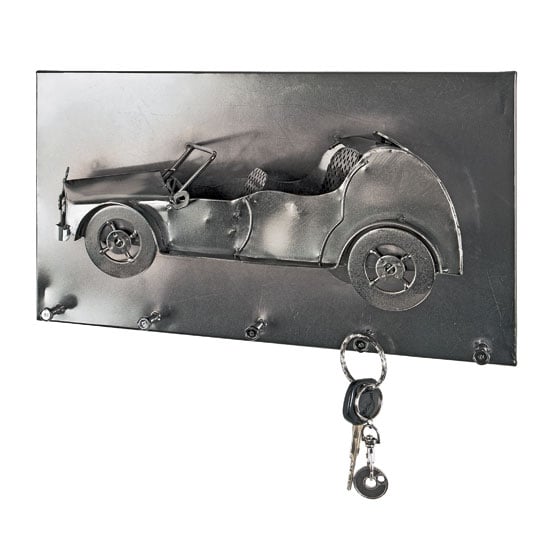 Product photograph of Cabrio Wall Mounted Coat Rack In Black Nickel With 5 Hooks from Furniture in Fashion