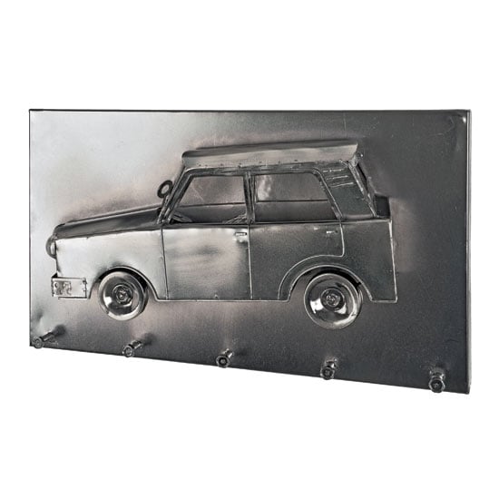 Product photograph of Car Wall Mounted Coat Rack In Black Nickel With 5 Hooks from Furniture in Fashion