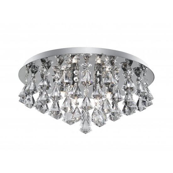 Photo of Hanna 8 lamp semi flush ceiling light finished in chrome