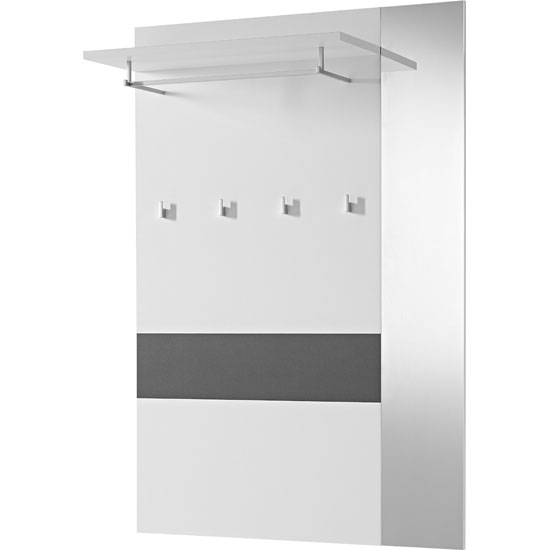 Alameda Coat Rack Panel In Anthracite And White Glass Front Furniture