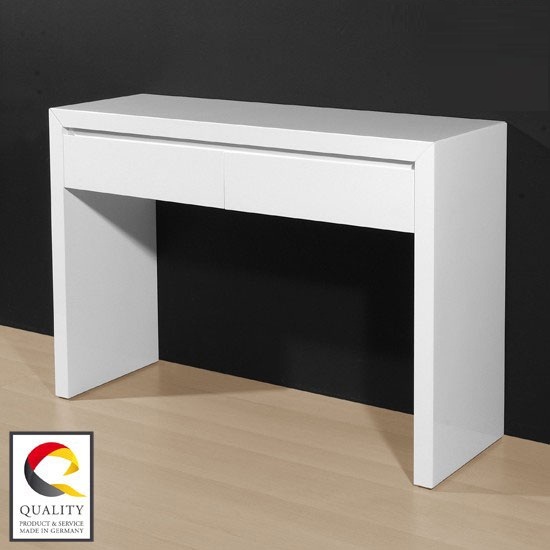 Fino Console Table In High Gloss White With 2 Drawers 18376 Fino Console Table In High Gloss White With 2 Drawers