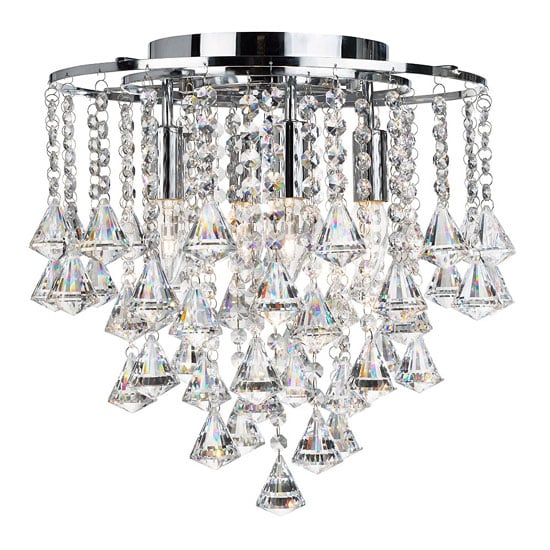 Product photograph of Dorchester 4 Lamp Chrome Ceiling Light With Crystal Buttons from Furniture in Fashion