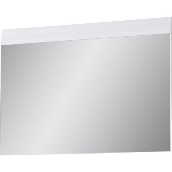 Adrian Wall Mirror In White With High Gloss Fronts Furniture in Fashion