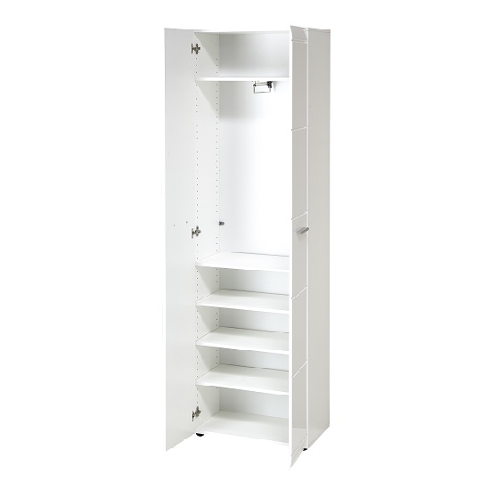 Adrian Wardrobe In White With Gloss Fronts And 2 Doors_2