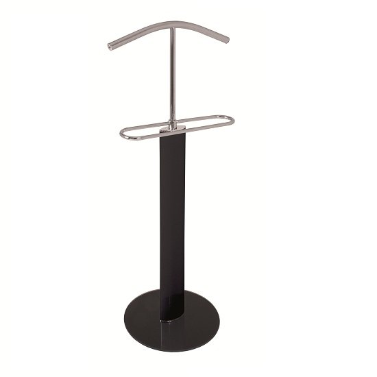 Read more about Maike valet stand in chrome and black gloss with black glass