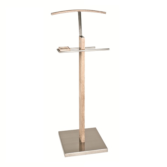 Product photograph of Marlon Valet Stand In Light Oak With Steel Base from Furniture in Fashion