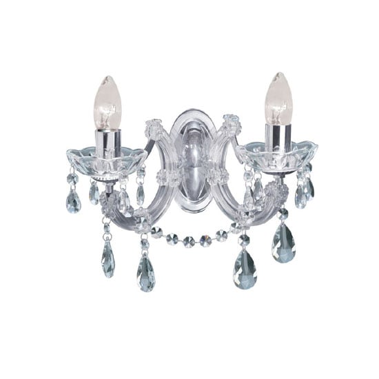 Read more about Marie therese 2 lamp chrome crystal wall light