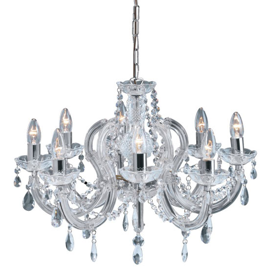 Photo of Marie therese 8 lamp chrome crystal chandelier ceiling light