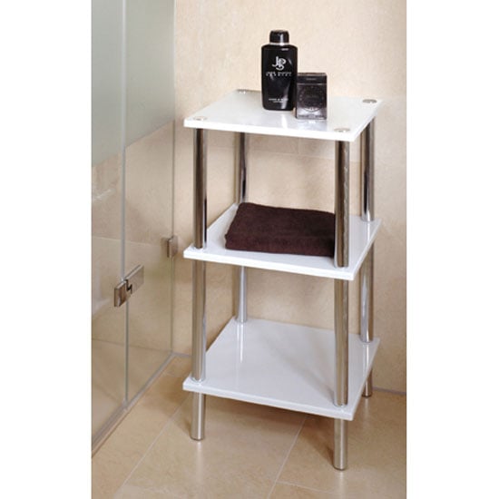 Photo of 3 tier high gloss white display stand