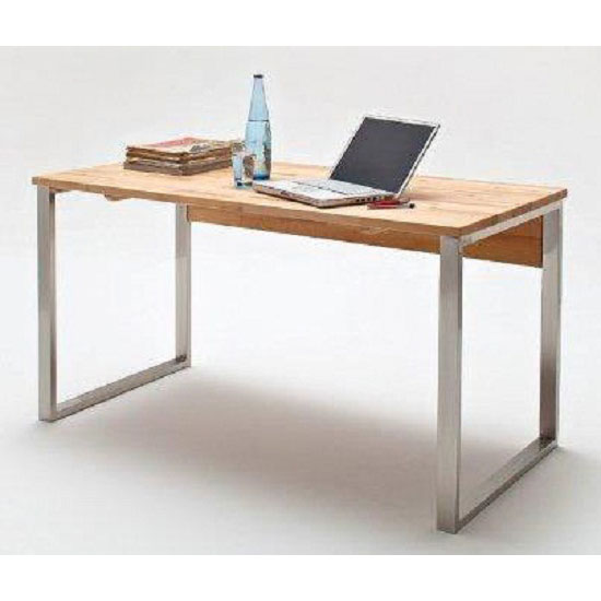 Lucy Solid Core Beech Computer Desk With Chrome Legs Furniture