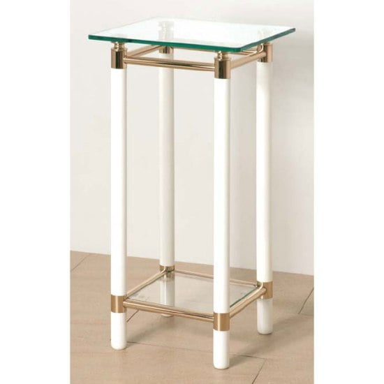 Palaccio Gold Plated Gloss White Telephone tables, 42334