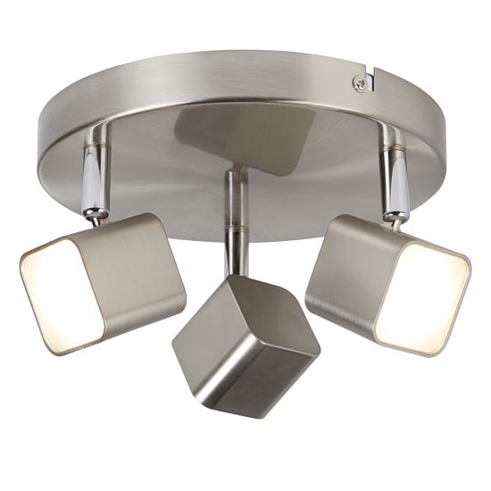 Quad Satin Silver Head Spot Plate With Three Sqaure LED