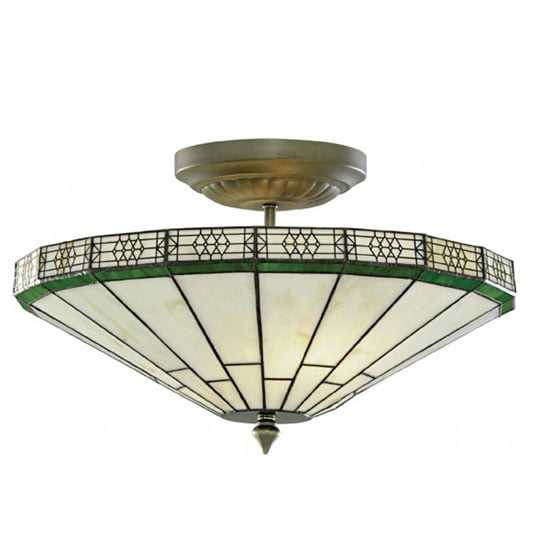 Product photograph of New York Hand Made Tiffany 2 Lamp Antique Brass Ceiling Light from Furniture in Fashion