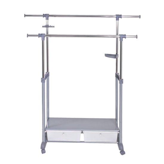 Thomas 1 Double Clothes Rack Railing With 2 Plastic Drawer