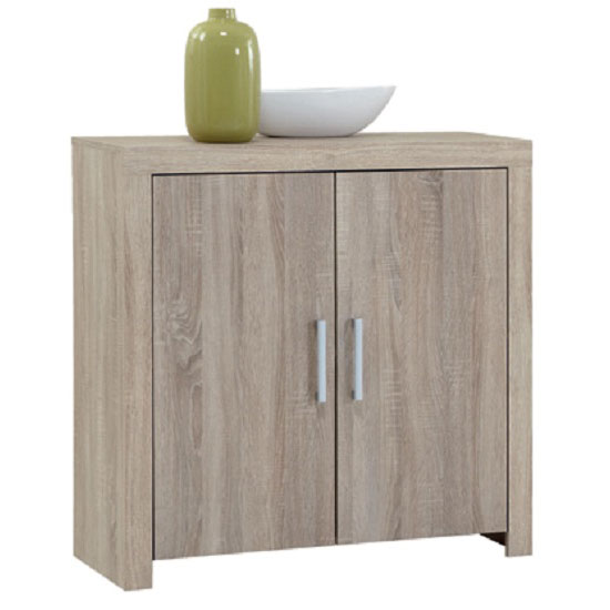 Photo of Country11 oak finish 2 door compact sideboard