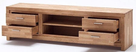 Santos LCD TV Stand In Solid Knotty Oak With 4 Drawers
