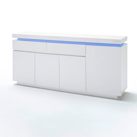 Odessa Large Sideboard 2 Drawer 4 Door High Gloss White With LED_6
