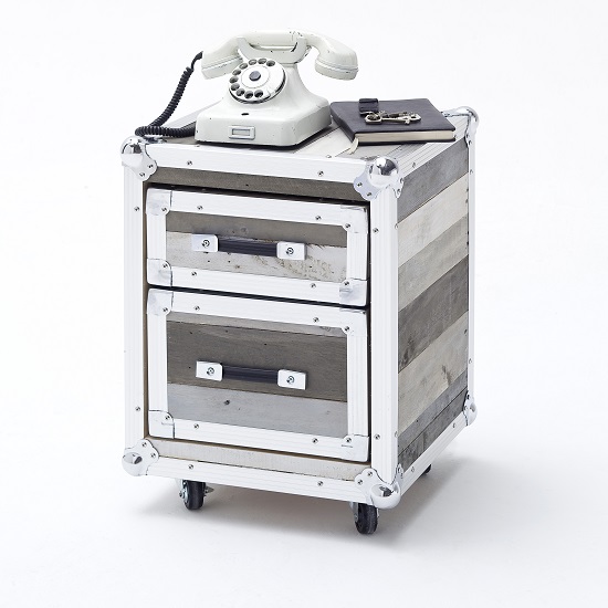Camber Wooden End Table In Grey With Aluminium Frame_2