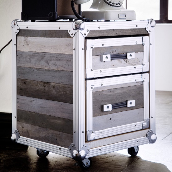 Camber Wooden End Table In Grey With Aluminium Frame_3