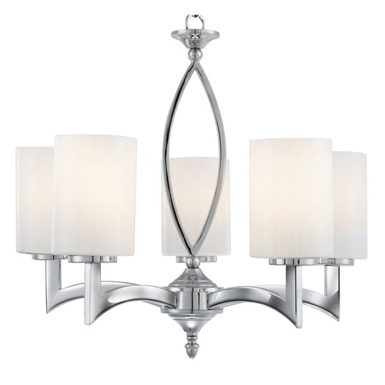 Read more about Gina 5 lamp chrome ceiling light with white glass cylinder shade