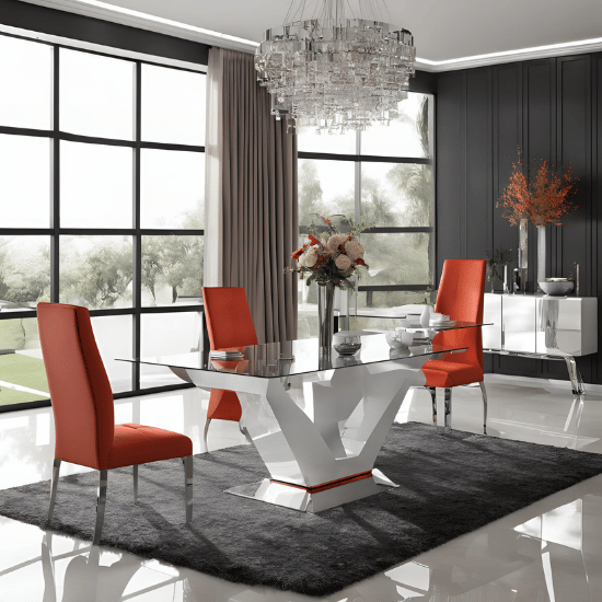 Modern 4 Seater Glass Dining Table Sets UK Sale